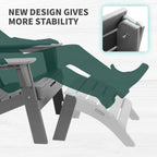 FUNBERRY Folding Adirondack Ottoman Set of 2, HDPE All Weather Outdoor Foot Rest, Easy Storage Patio Footstool, Ottomans and Footstools for Outside