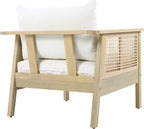 Christopher Knight Home Teras Acacia Wood Lounge Chair Outdoor Set of 2 with Removable Cushion, Solid Wood Patio Accent Chair with PE Wicker Accents, Patio Furniture Set Sofa Chair, Light Teak+Cream