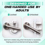 THREADFLOW® Door Lever Lock Child Proof PACK Of 4 – No Drilling Door Handle Baby Proof Locks - Lever Doors Handle Child Locks ABS Material With Strong 3M Adhesive