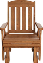 Amish Casual Heavy Duty 600 Lb Mission High Back Treated Glider Chair (Oak Stain)