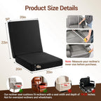 Recliner Cushions for Elderly,20x20x4 Inch Thick Egg Crate Foam Seat Cushion with Back Support Pillow for Reduce Hip & Lumbar Pain, Non-Slip Bottom and Removable Washable Cover,Black