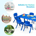 Costzon Plastic Stackable School Chairs, 6 Pack, Kids Learning Chairs with 11 inch Seat Height, Carrying Handle, Waterproof Children Chairs for Playrooms, Schools, Daycares and Home (6 Pack, Blue)