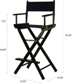 Casual Home 30" Director's Chair Black Frame-with Navy Canvas, Bar Height