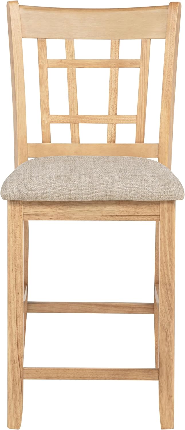 Coaster Home Furnishings - LAVON - 5-Piece Counter Height Dining Set - Oval Extendable Table with Storage & 4 Upholstered Chairs - Dining Room & Kitchen - Light Oak - 106628-S5