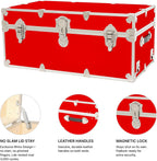 Rhino Trunk & Case Classic Large Trunk - 32"x18"x14", 1500+ lbs Capacity - Many Colors, Soft-Close Lid. Strong, USA Made Summer Camp Footlocker and Secure College Dorm Storage Chest