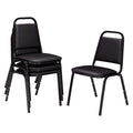National Public Seating NPS 9100 Series Vinyl Stacking Chair, Panther Black/Black, 4/Pack (9110-B/4)