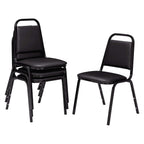 National Public Seating NPS 9100 Series Vinyl Stacking Chair, Panther Black/Black, 4/Pack (9110-B/4)
