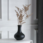 Tanvecle Small Black Vases, Ceramic Bud Vase Set of 5, Mini Pottery Vases for Pampas Grass, Flowers, Decorative Vases for Home Modern Decor, Rustic Decor, Veses for Living Room Dining Table Shelves