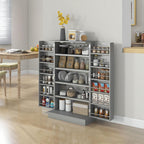 41" Kitchen Pantry Storage Cabinet, Freestanding Kitchen Cabinet with 12 Door Shelves, Double Doors, 5-Tier Shelving and Adjustable Shelves