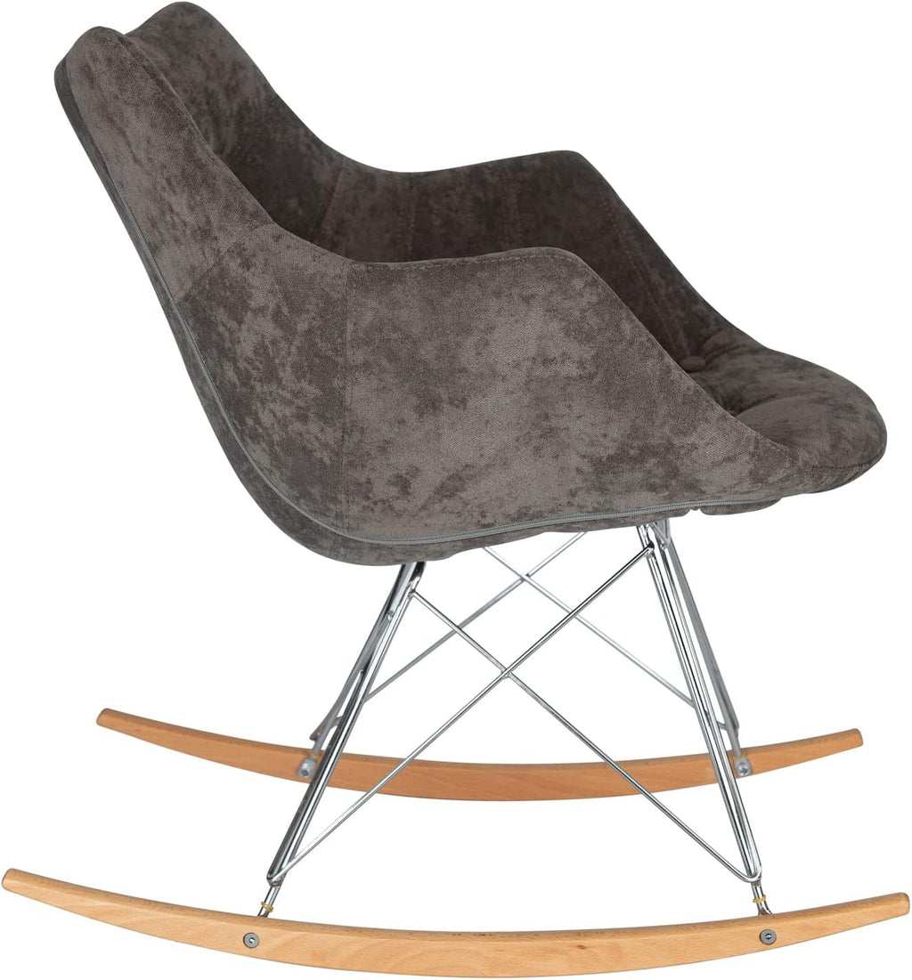 HomeStock Kids Rocking Chair - Velvet Upholstered Nursery Chair - Modern Child Rocker - Easy Assembly - Boho Style