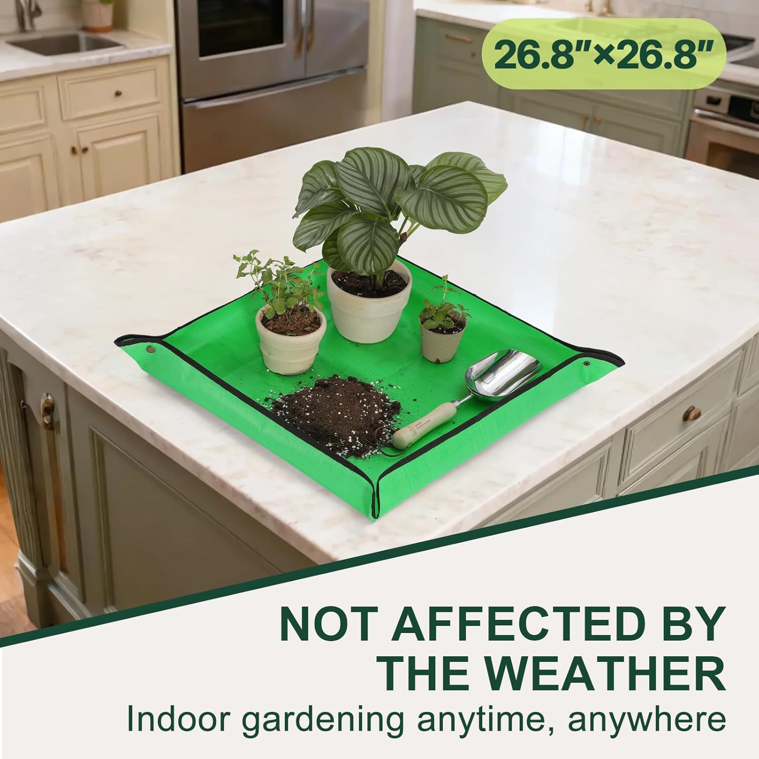 26.8"x26.8" Super Thick Repotting Mat for Indoor Plants - Tear-Resistant, Foldable, Double-Sided Waterproof Potting Mat for Mess-Free Indoor Gardening