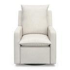 Storkcraft Timeless Reclining Glider (Ivory) -USB Charging Port, 360-Degree Metal Swivel Base, Manual Extending Foot Rest, Supportive Cushions, Durable Fabric