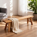 Narrow Entryway Bench Farmhouse Wood End of Bed Bench 20" 32" 39" 47" 55" 63" 71" 79" Sturdy Stable Skinny Long Benchs for Bedroom Hallway Dining Room Porch Easy to Assemble Natural Finish(47")