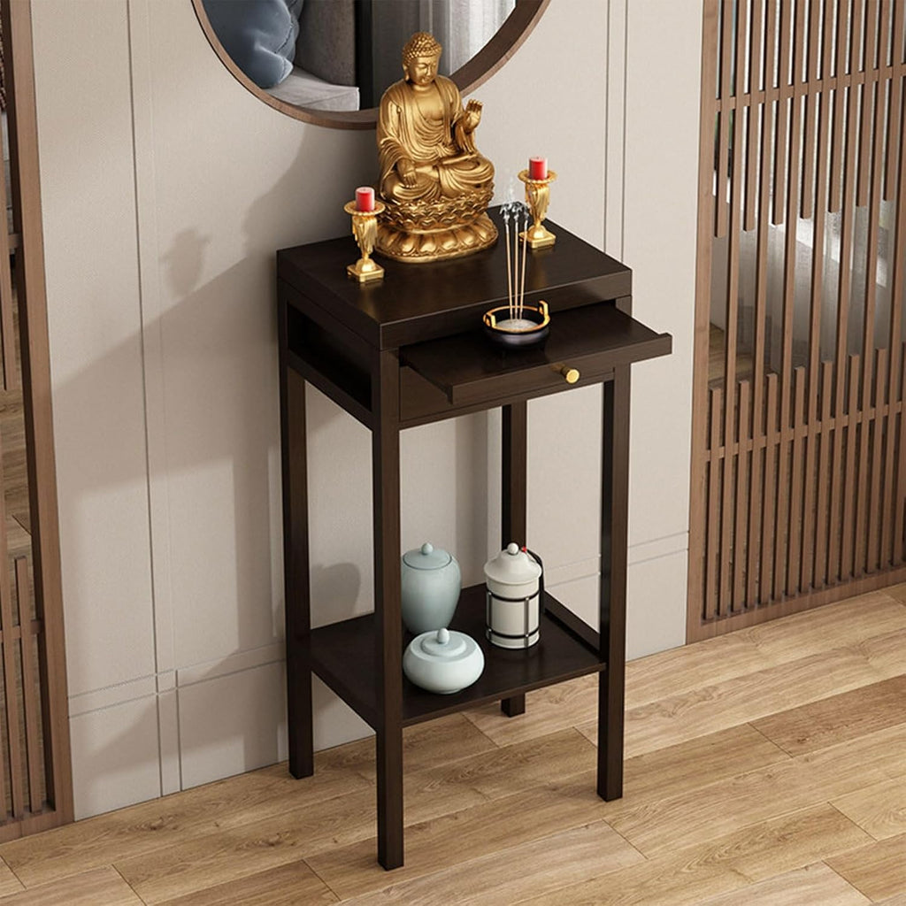 Wooden Meditation Altar Table, Design for Home Use, Tiered Display Shelves, Chinese-Style Cabinet Altar, for Home Shrines Ancestral Halls Temples(30cm/11.8in)