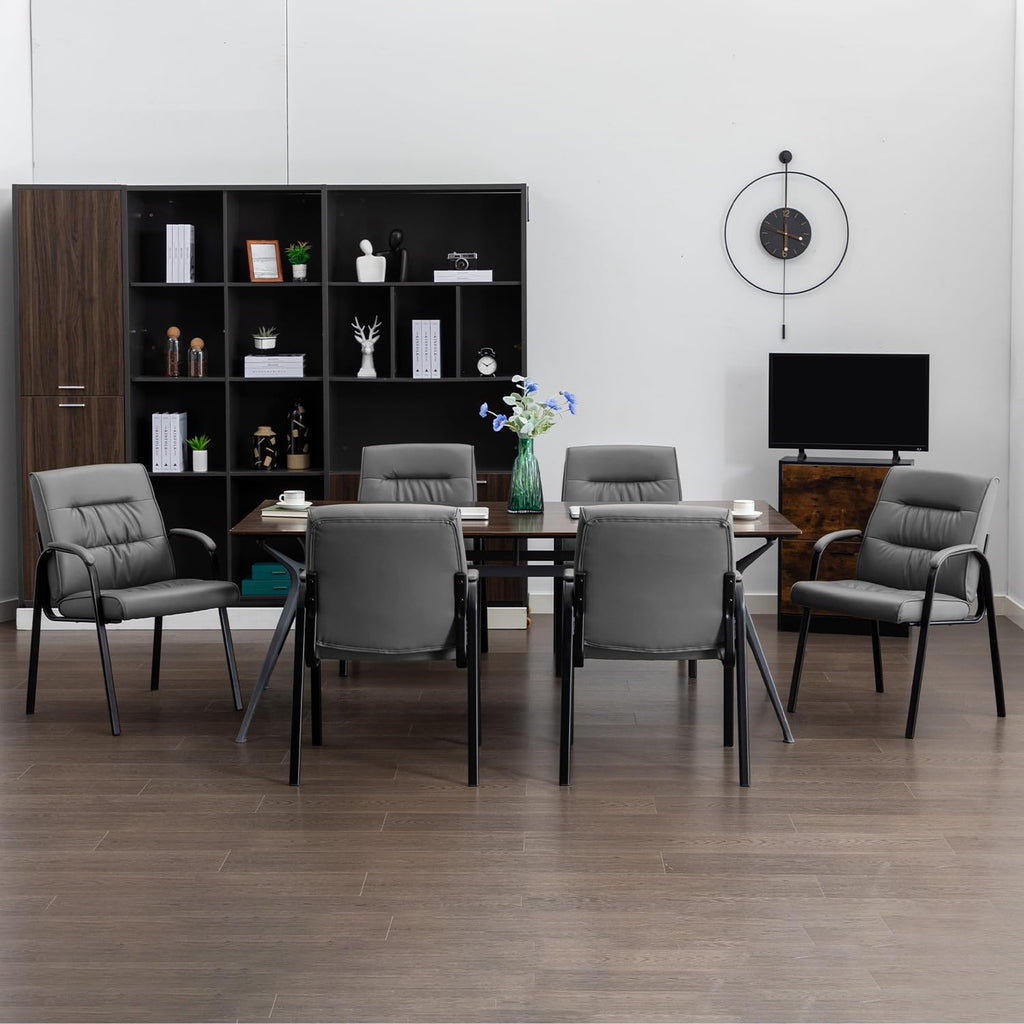 Office Guest Reception Chair Set of 2, Conference Room Chairs Waiting Room Chairs 2 Pack, Modern Leather Office Desk Chair No Wheels.
