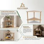 Corner Shower Stool for Shaving Legs, Corner Organizer | Waterproof, Durable, Bamboo, 2-Tier, Easy Assembly