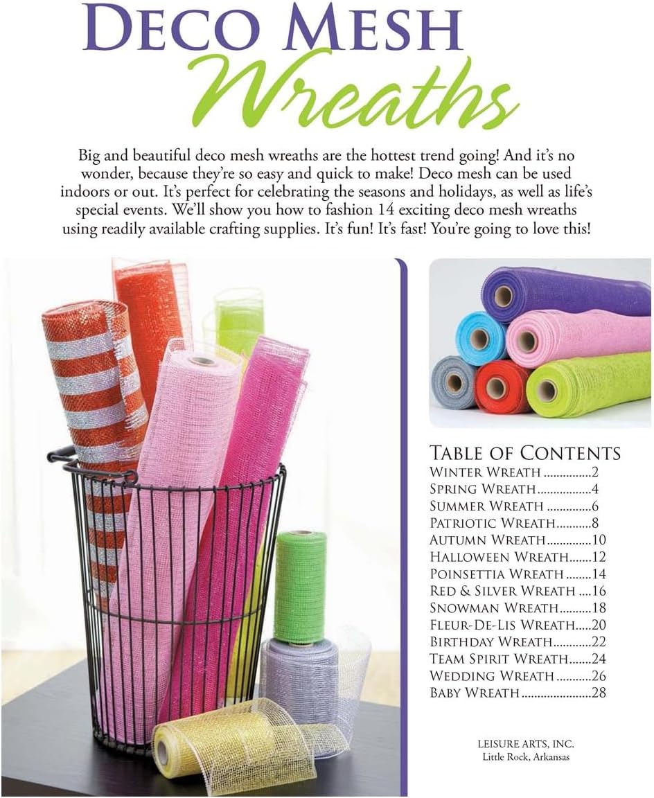 Leisure Arts-Deco Mesh Wreaths