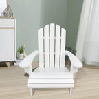 Solid Populus Wood Children Chair, Blue Durable Kids Lounge Chair with Sloping Seat & Armrest, Indoor Outdoor Patio Porch Deck Garden Poolside Seating, 110 lbs Capacity, Easy Assembly, Hardware & Ins