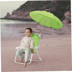Kids Beach Chair with Umbrella Foldable & Detachable Beach Chair with Canopy, Lightweight and Sturdy Outdoor Seat for Camping, Travel, Lawn, Green #