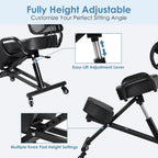 Adjustable Ergonomic Kneeling Chair with Wheels for Home Office, Study & Meditation - Portable Design for Healthy Posture Support, Ideal for Students & Adults with Backrest Refer to Description
