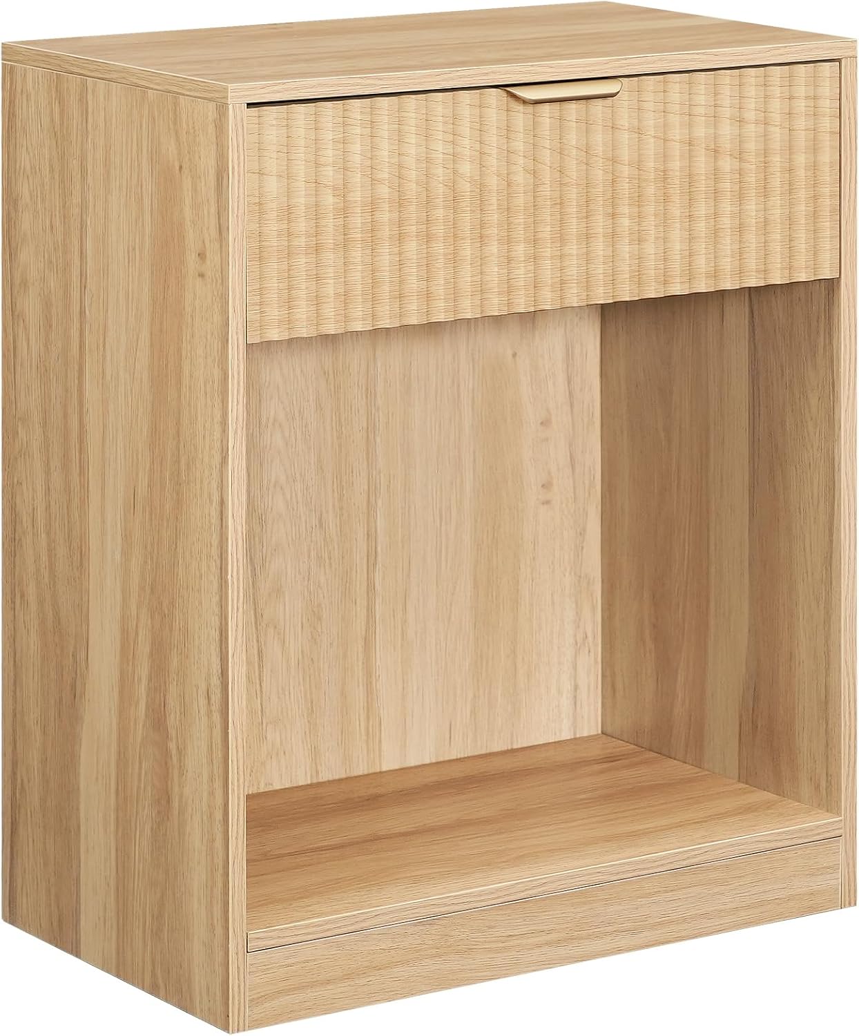 HOOBRO Round Side Table and Nightstand Bundle, 2-Tier Round Sofa End Table, Modern End Table with 1 Drawer and 1 Open Compartment, WW183BZ01-NL208BZ01