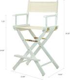 Casual Home 24" Director's Chair White Frame with Wheat Canvas, Counter Height