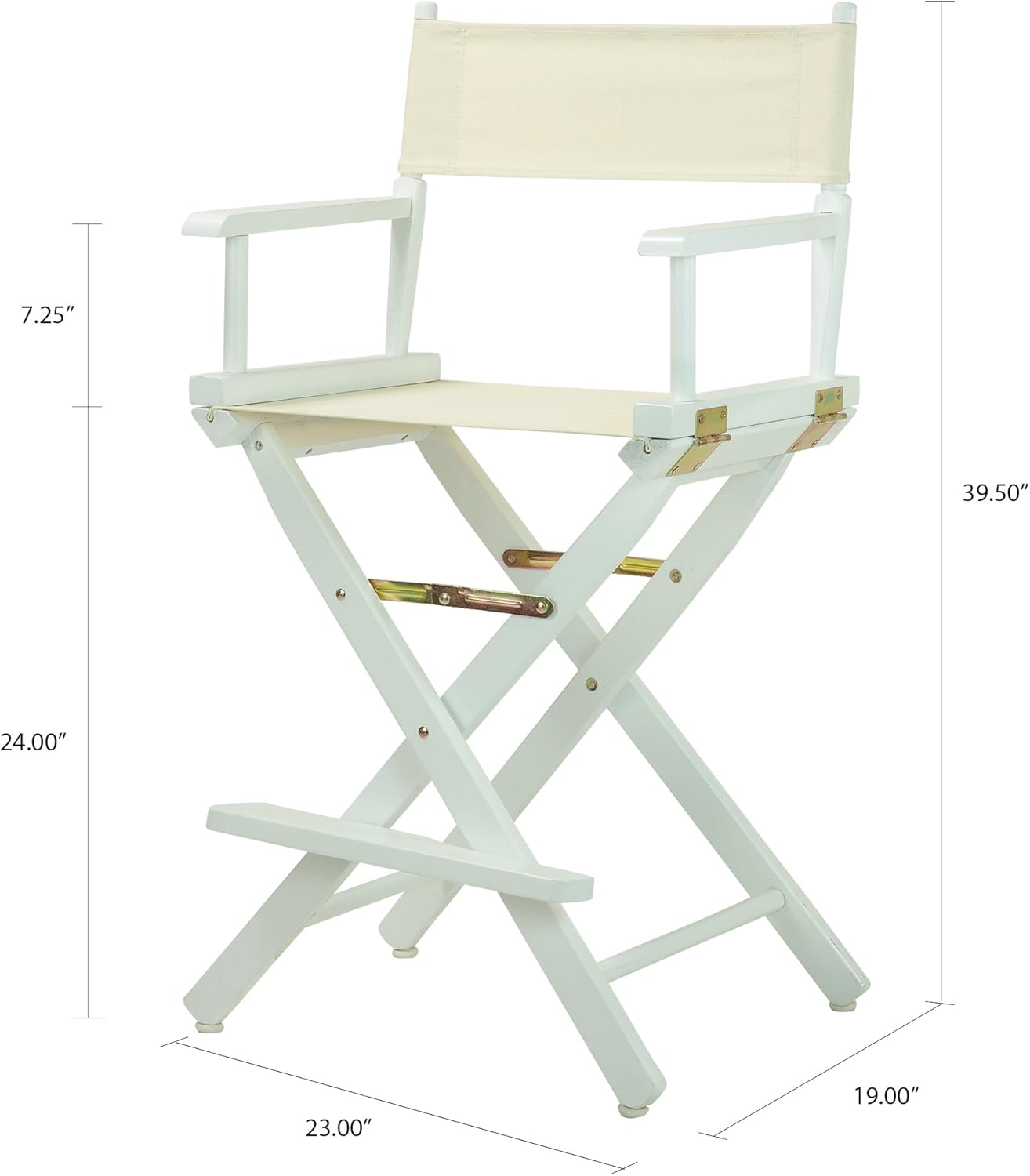 Casual Home 24" Director's Chair White Frame with Wheat Canvas, Counter Height