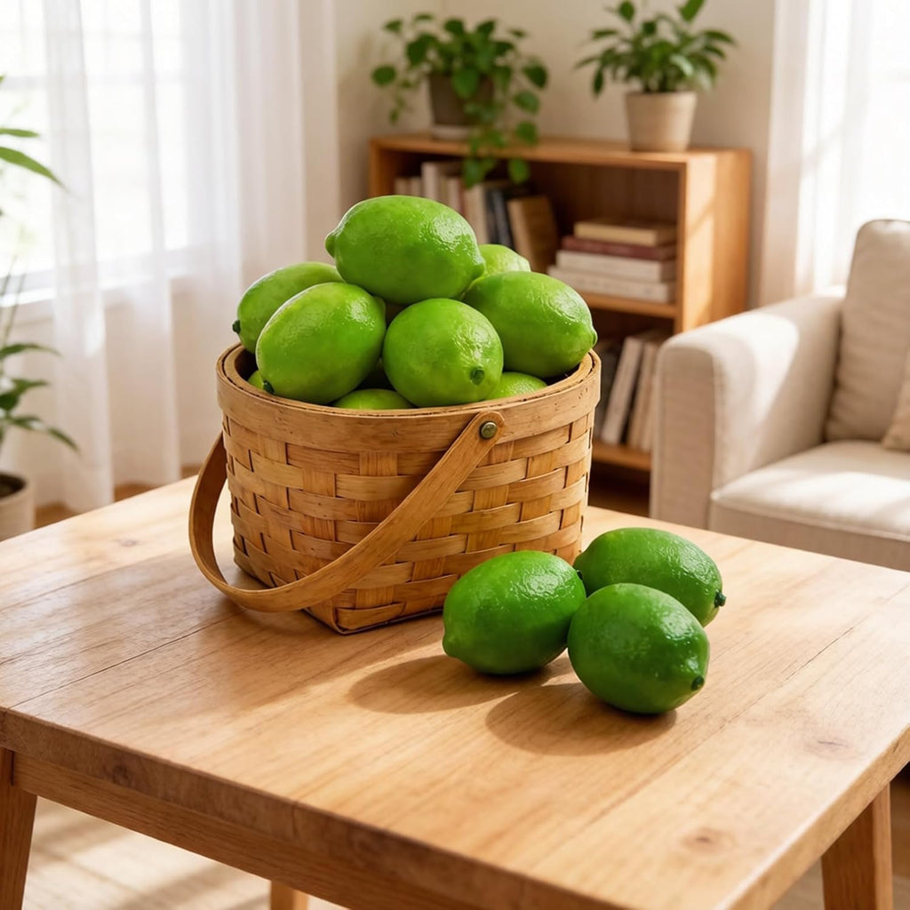 12 Pcs Artificial Lemons and Limes Fake Lemons Limes Set Realistic Fake Fruit for Home Kitchen Decor Green Lemon Mixed Set for Photography Props Table Centerpieces Party Decoration