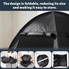 Blackout Bed Tent for Adults — Light-Blocking Sleep Bed Tent, Portable Privacy Shade for Night-Shift Workers, Dorm & Travel, Fits Queen Pillow, Mesh Vents, Indoor