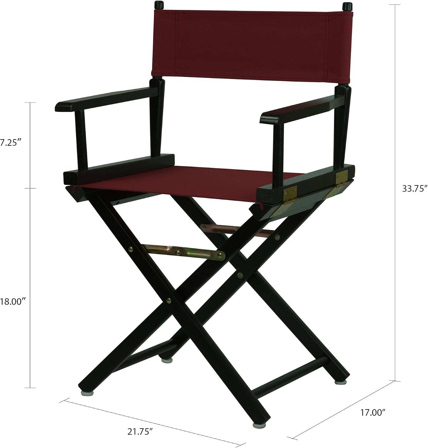 Casual Home 18" Director's Chair Black Frame with Burgundy Canvas