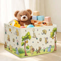 Rectangle Classic Winnie Bear Baby Basket for Nursery, Neutral Vintage Winnie Baby Stuff Gift Bags Waterproof Storage Basket Canvas Clothes Diaper Bag