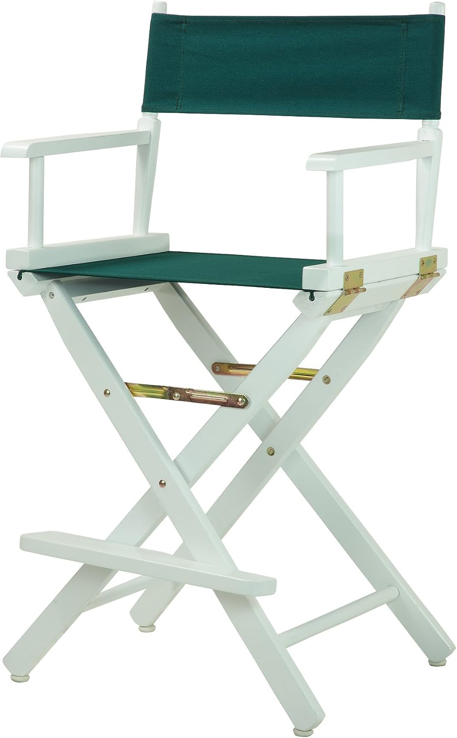 Casual Home 24" Director's Chair White Frame with Hunter Green Canvas, Counter Height