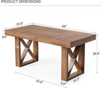 LITTLE TREE 63-Inch Computer Desk, Simple Thick Appearance, Study Gaming Writing Workstation Executive Office Desk for Home, Study Room, Office, Rustic Brown