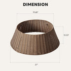Sweetcrispy Christmas Tree Collar, Wicker Tree Collar for 6-9ft Trees, 4-Piece Wicker Base Cover, Handwoven & Durable for Holiday Decor, Decorative, Brown