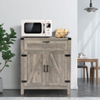 VINGLI Modern Farmhouse Sideboard Buffet Cabinet with Drawer, Storage Cabinet with Doors and Adjustable Shelves, Coffee Bar Station for Kitchen, Dining Room and Living Room, Ash Grey