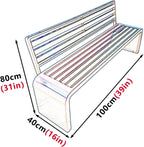 All Iron Curved Outdoor Bench Made of Durables All Iron no Installation Needed Sleek Curved Design Stable and Stylish Customizable for Gardens Parks Patios(Pinks,100cm/39in)