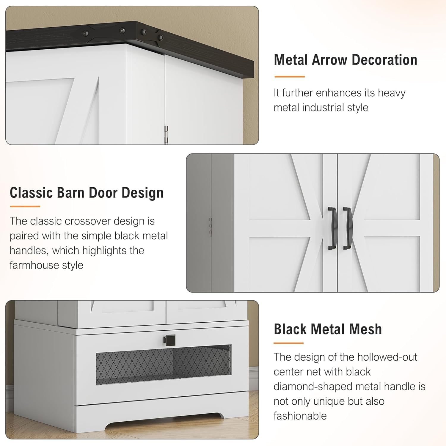 kepptory 55" Pantry Storage Cabinet with Adjustable Shelvesand Drawer, Buffet Cupboard for Kitchen