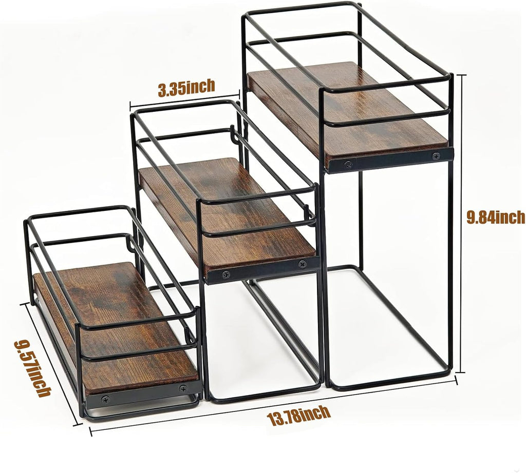 9 Bottle Coffee Syrup Rack Organizer 3 Tier Syrup Holder Stand for Coffee Bar Syrup Storage Shelves for Bar Family Storage Small Wine Rack for Syrup Wine Dressing