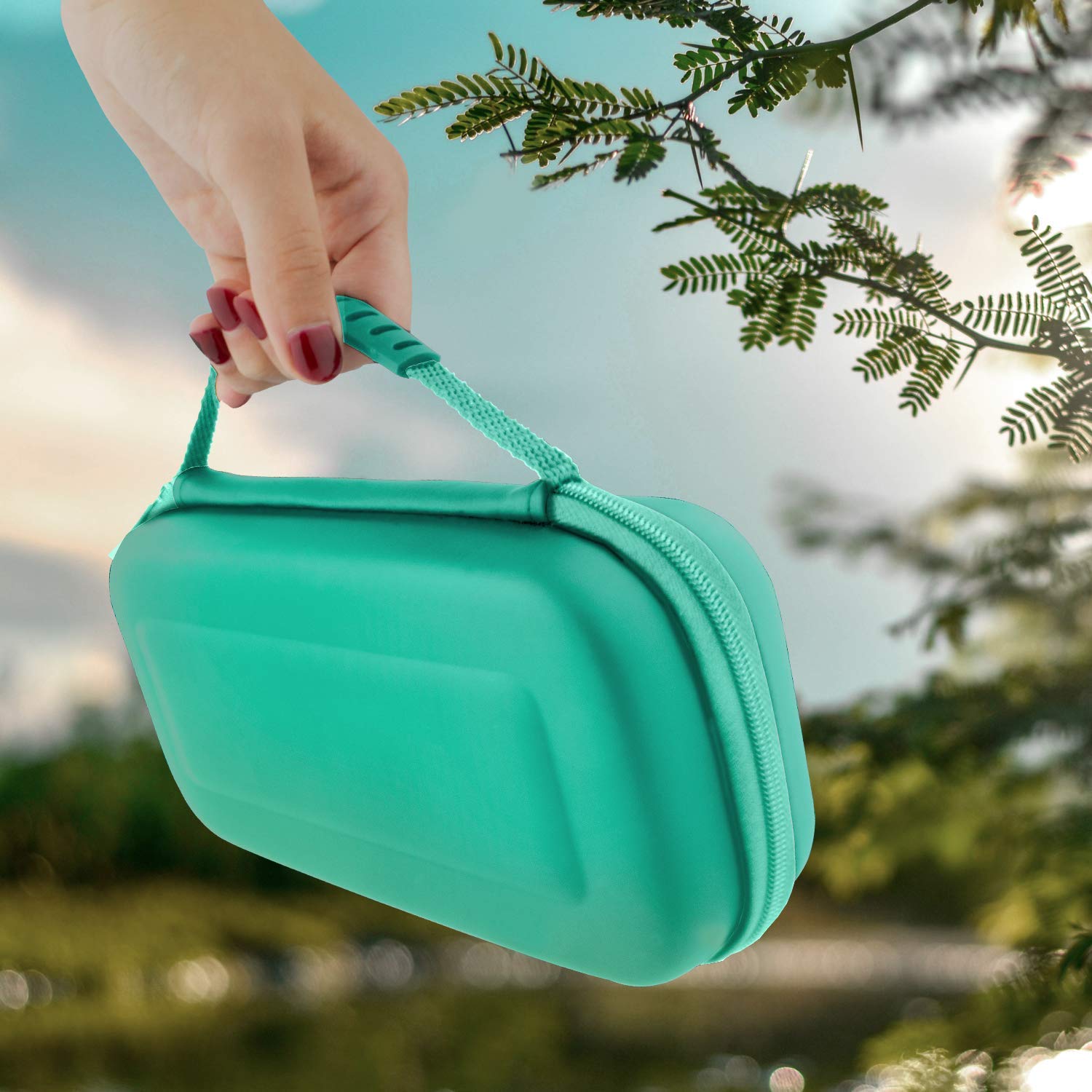 Orzly Turquoise Carry Case for Switch Lite - Portable Travel Case with Game Storage & Accessories - Gift Box Edition