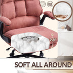 Comfy Office Chair Soft and Double Cushioned Ergonomic Computer Desk Chair | Suitable for Long Hours Executive Office Chair with Flip-up Armrests and Height Adjustment for Home Office pink