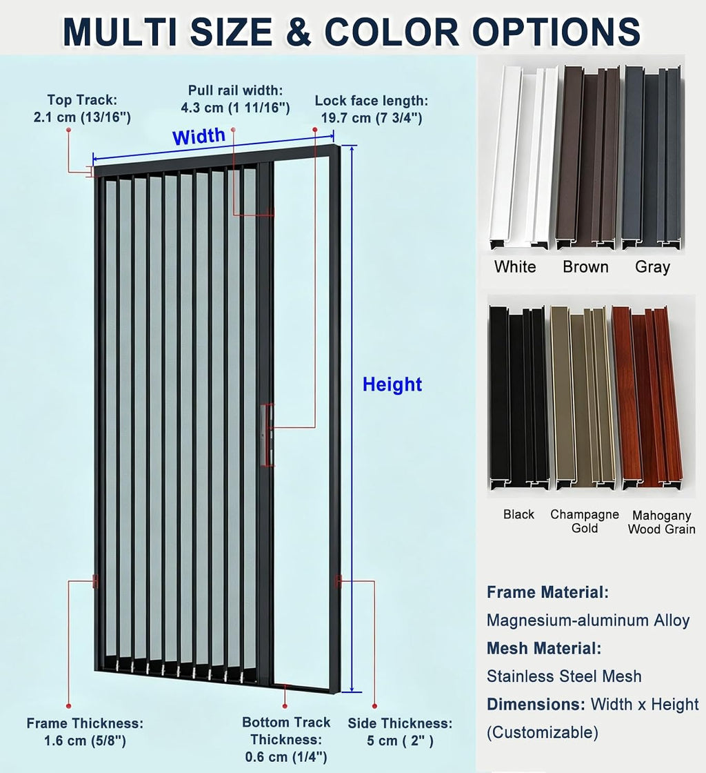 Aluminum Sliding Partition for Balcony Bedroom Kitchen Pantry Hallway Patio Use, Space-Saving Double Retractable Entrance Door with Lock, Customizable(Black,150x190cm(59"x75"))