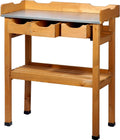 dobar 29030e Handy Planting Table with 3 Drawers and 2 Shelves Made from Waterproofed Pine 80 x 40 x 90 cm