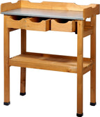 dobar 29030e Handy Planting Table with 3 Drawers and 2 Shelves Made from Waterproofed Pine 80 x 40 x 90 cm