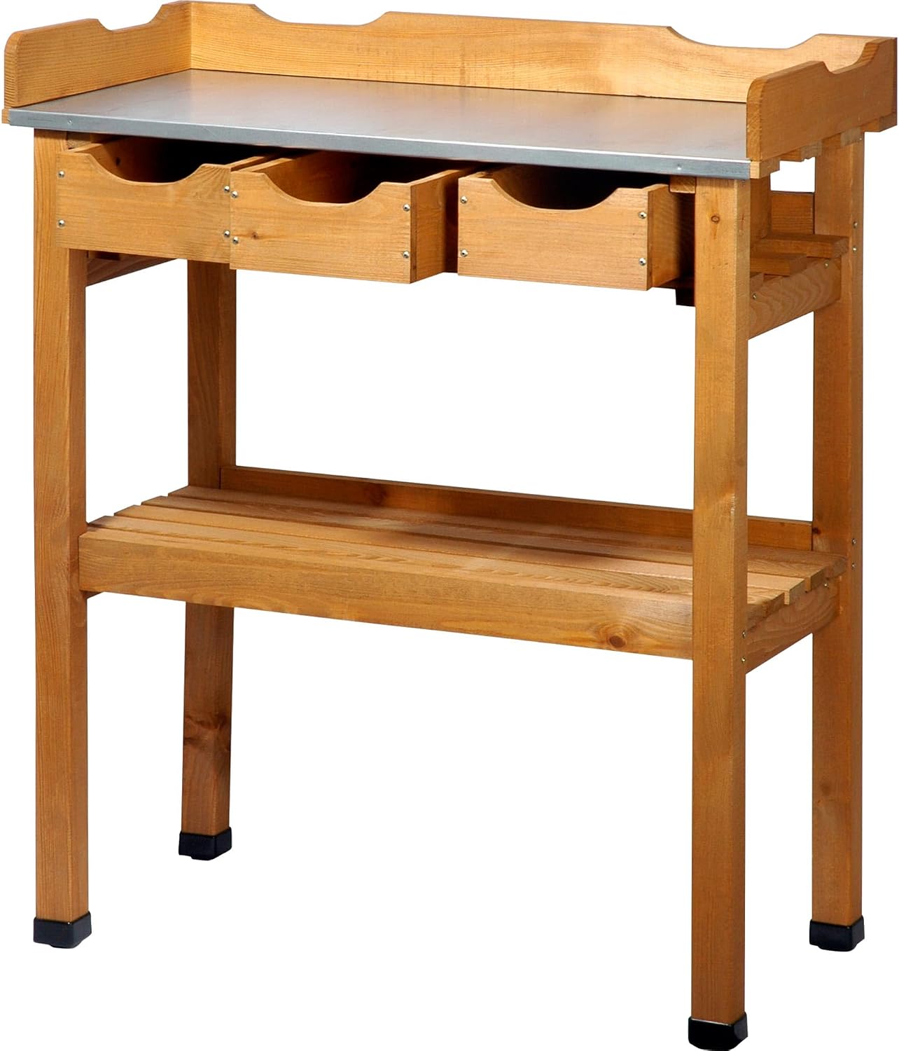 dobar 29030e Handy Planting Table with 3 Drawers and 2 Shelves Made from Waterproofed Pine 80 x 40 x 90 cm