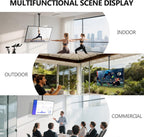 WALI Ceiling TV Mount for 37-90 Inch TVs, Extra Long Arm Ceiling Mount TV Bracket, Telescoping Height Adjustable Hanging Pole TVs Ceiling Mount, Holds 220 lbs, Max VESA 800x400mm (CM3790XL), Black