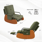Furniliving Modern Glider Rocking Chair, Upholstered Nursery Glider Chair with Adjustable Recline & Retractable Footrest, Comfortable Lounge Chair for Mom Nursery Living Room Bedroom (Green)