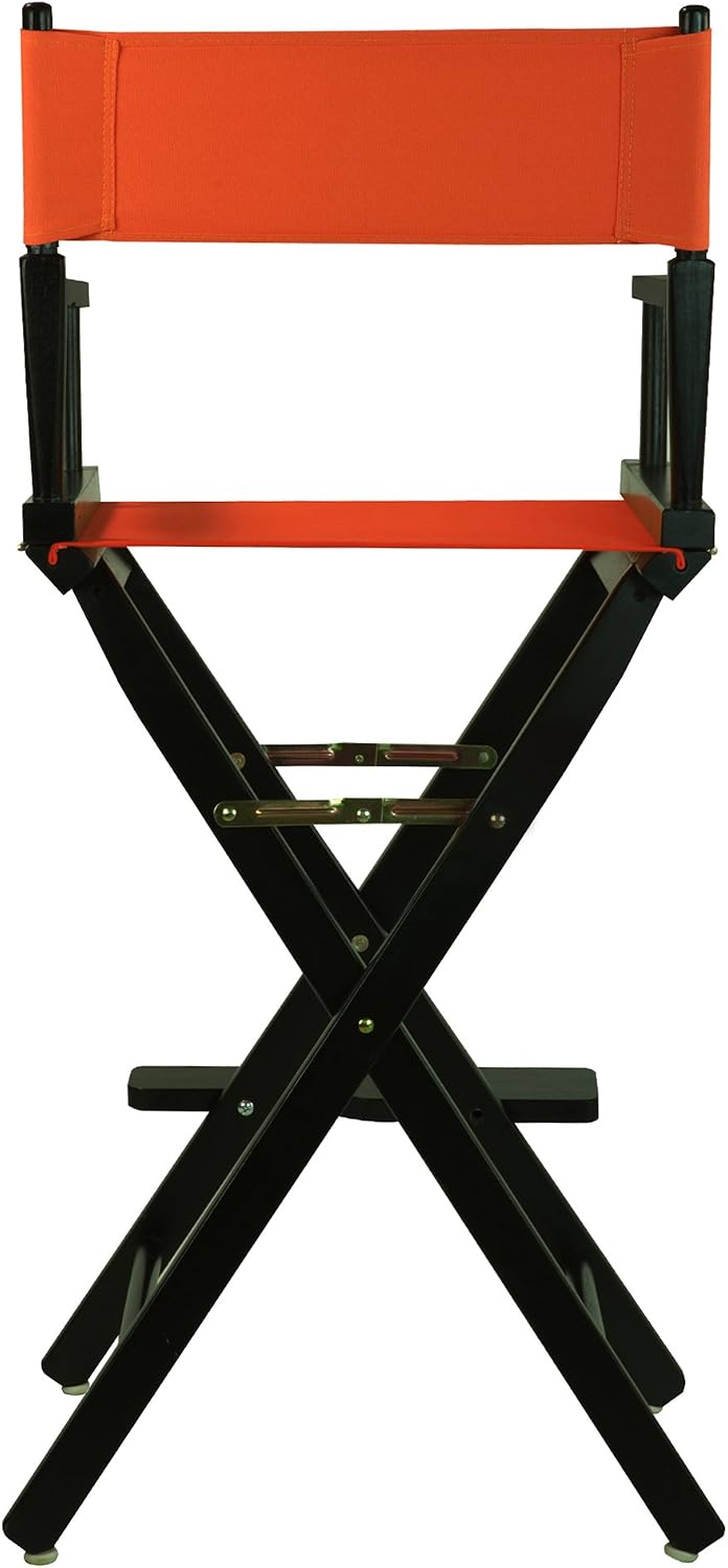 Casual Home 30" Director's Chair Black Frame-with Orange Canvas, Bar Height