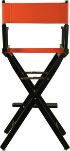 Casual Home 30" Director's Chair Black Frame-with Orange Canvas, Bar Height