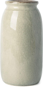 VICTOR & TERESA Rustic Large Green Vase for Home Decor, 10'' Tall Ceramic Vases for Flowers, Farmhouse Decorative Vases for Pampas Grass, Table, Mantel, Living Room, Centerpieces