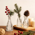 Glass Bud Vases in Bulk, 3pcs Small Glass Vase for Elegant Centerpieces | Mini Vases for Flowers ,Small Vases for Home Wedding, Living Room,Bud Vases for Wedding Party Holiday Gift